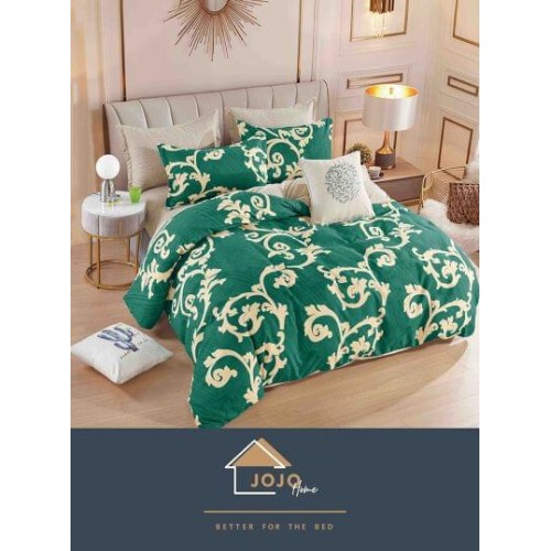 Set Lenjerie Eleganta 6 piese cu elastic din Bumbac Finet, Cearceaf de pat 180x200cm, Pat 2 Persoane, LJ-009