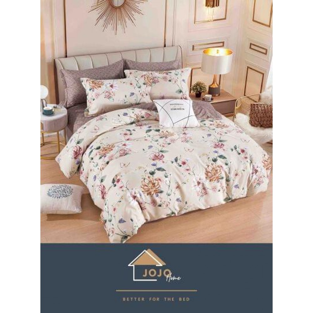 Set Lenjerie Eleganta 6 piese cu elastic din Bumbac Finet, Cearceaf de pat 180x200cm, Pat 2 Persoane, LJ-0010 Lenjerii din finet 6 piese cu  elastic