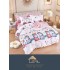 Set Lenjerie Eleganta 6 piese cu elastic din Bumbac Finet, Cearceaf de pat 180x200cm, Pat 2 Persoane, LJ-0011