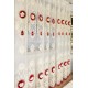 SET Perdea brodata FLORI 3D cu catifea BORDO 300CM X 280 CM PF3D2 DRAPERII
