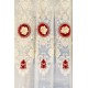 SET Perdea brodata FLORI 3D cu catifea BORDO 300CM X 280 CM PF3D2 DRAPERII