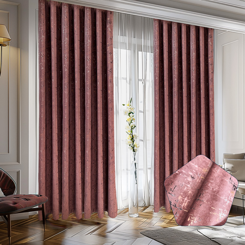 SET Draperie Luxury Capetown Velvet Blackout 80 % 300 X 280 Rose DC1 DRAPERII