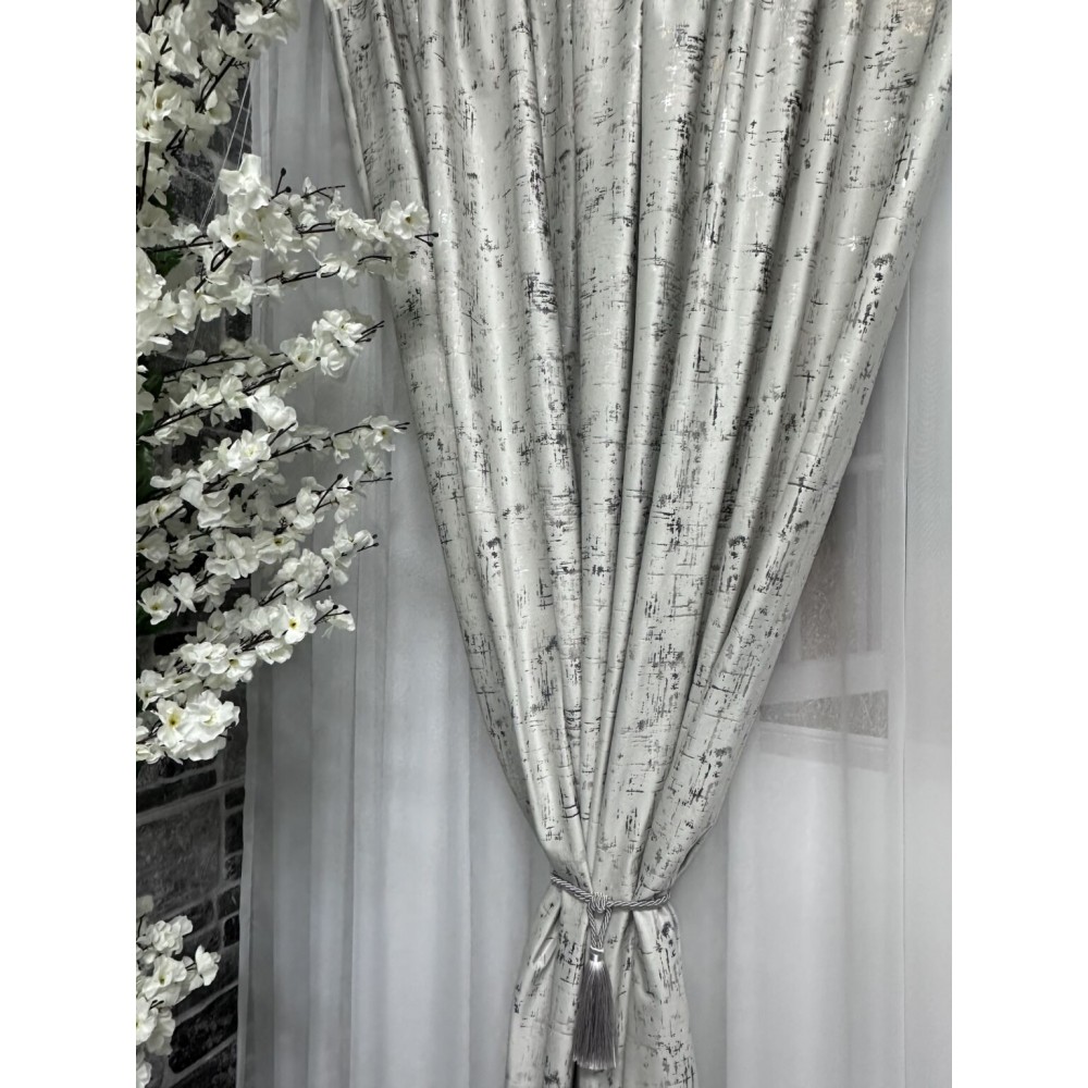 Draperie Catifea, UNI, Insertii Aurii, Dimensiuni la Comanda, Rejansa Multifunctionala 300 X 280 GRI DC2 DRAPERII