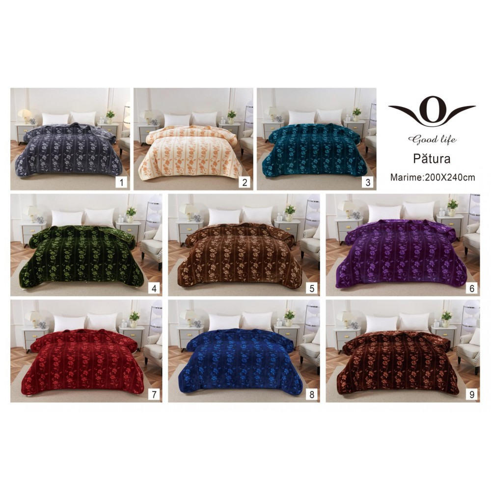 Patura Cocolino dubla, cu 2 fete, 220x240 cm, PIN25010 PATURI 2.5 KG