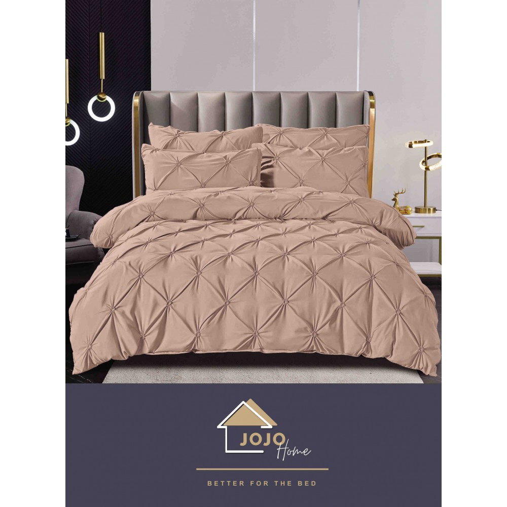 Lenjerie pat dublu, BUMBAC FINET, 6 piese PREMIUM, cu PLIURI CUSUTE 3D , LFPJ11 Lenjerii finet 6 piese uni pliuri 3d