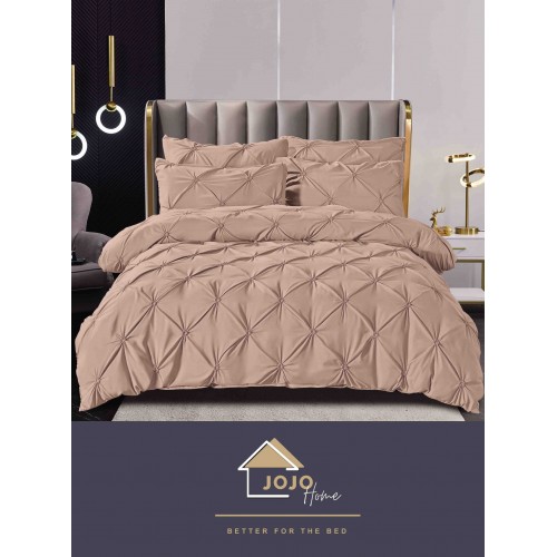 Lenjerie pat dublu, BUMBAC FINET, 6 piese PREMIUM, cu PLIURI CUSUTE 3D , LFPJ11