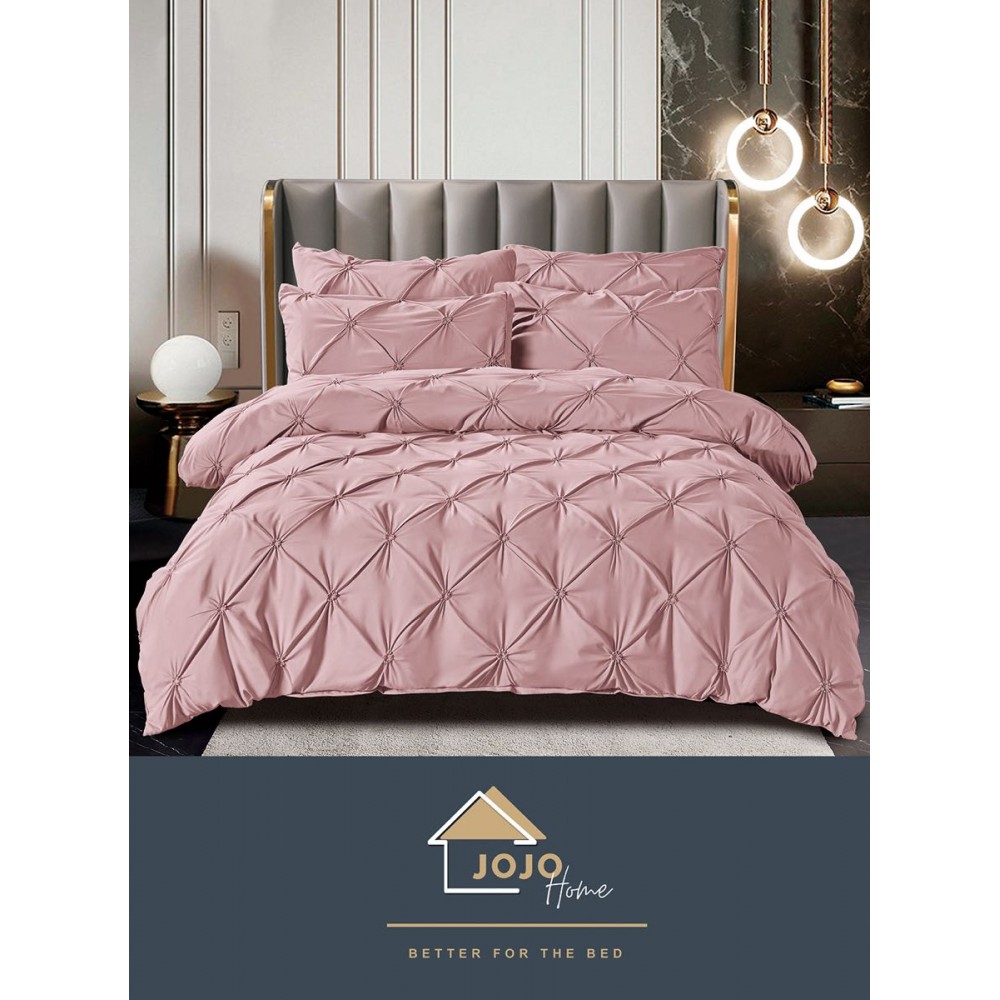 Lenjerie pat dublu, BUMBAC FINET, 6 piese PREMIUM, cu PLIURI CUSUTE 3D , LFPJ1 Lenjerii finet 6 piese uni pliuri 3d