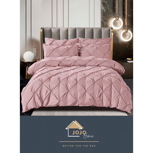 Lenjerie pat dublu, BUMBAC FINET, 6 piese PREMIUM, cu PLIURI CUSUTE 3D , LFPJ1