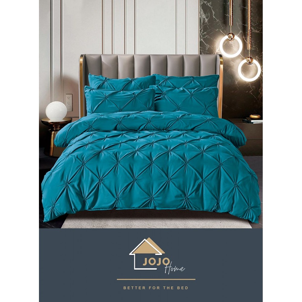 Lenjerie pat dublu, BUMBAC FINET, 6 piese PREMIUM, cu PLIURI CUSUTE 3D , LFPJ12 Lenjerii finet 6 piese uni pliuri 3d