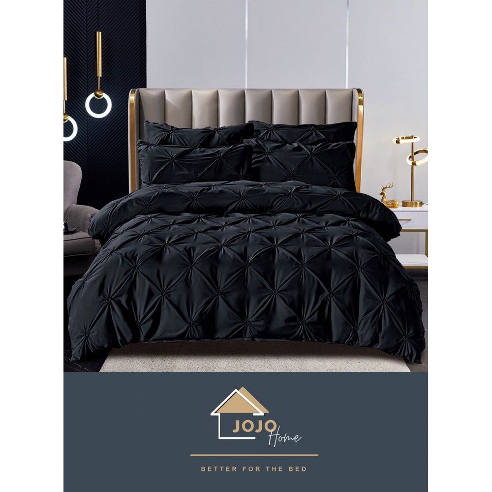 Lenjerie pat dublu, BUMBAC FINET, 6 piese PREMIUM, cu PLIURI CUSUTE 3D , LFPJ13 Lenjerii finet 6 piese uni pliuri 3d