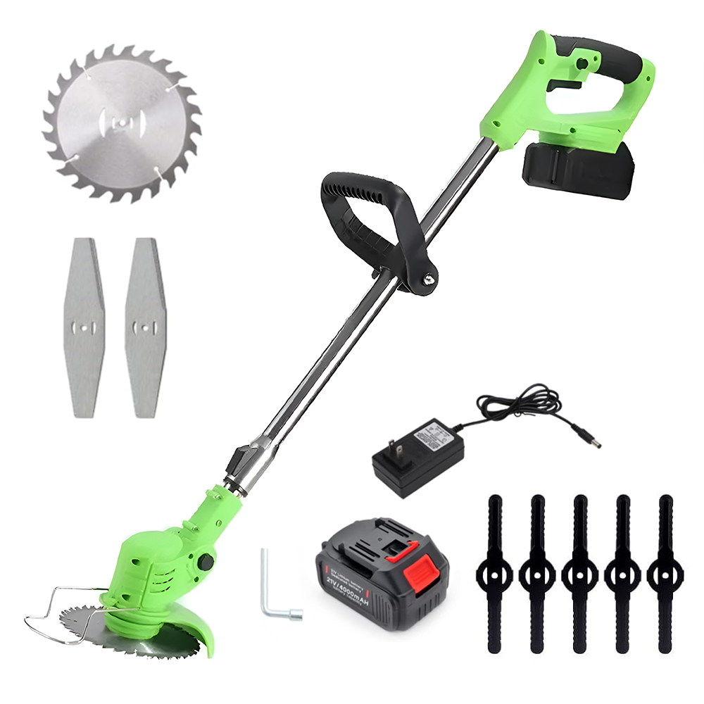 Motocoasa Electrica Teno1175, acumulator 48V, baston telescopic, 3 tipuri de lame pentru taiere, 18000 RPM, autonomie de 2-3 ore, accesorii incluse, verde ME1