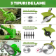 Motocoasa Electrica Teno1175, acumulator 48V, baston telescopic, 3 tipuri de lame pentru taiere, 18000 RPM, autonomie de 2-3 ore, accesorii incluse, verde ME1