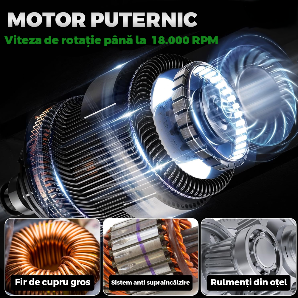 Motocoasa Electrica Teno1175, acumulator 48V, baston telescopic, 3 tipuri de lame pentru taiere, 18000 RPM, autonomie de 2-3 ore, accesorii incluse, verde ME1