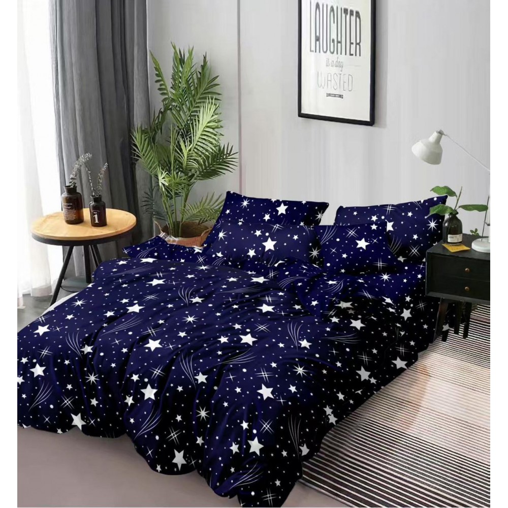 Lenjerie de pat dublu Bumbac FINET, pentru 2 persoane, 6 piese, Cearceaf de pat  230 x 250cm, CF2 Lenjerii din finet 6 piese