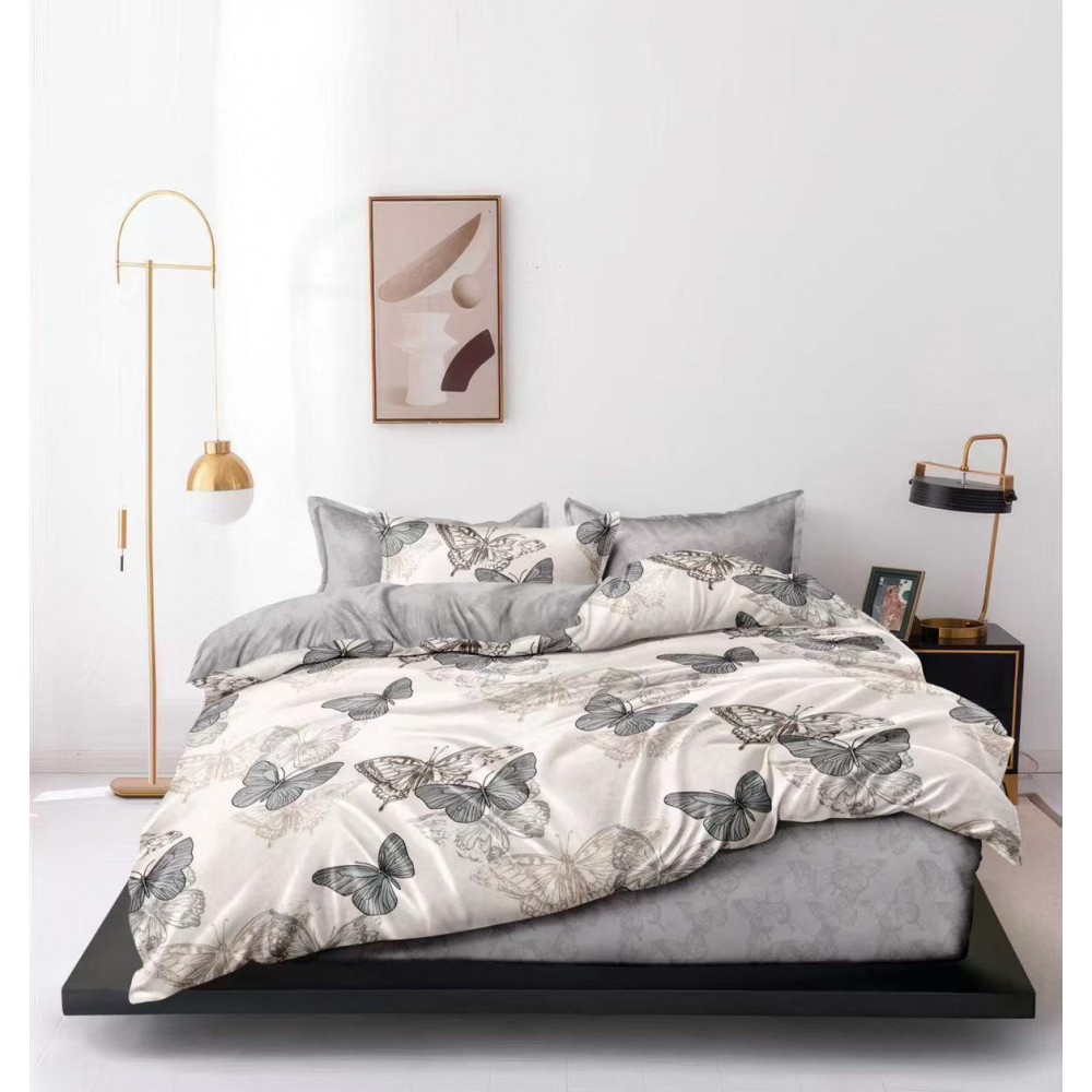 Lenjerie de pat dublu Bumbac FINET, pentru 2 persoane, 6 piese, Cearceaf de pat  230 x 250cm, CF4 Lenjerii din finet 6 piese