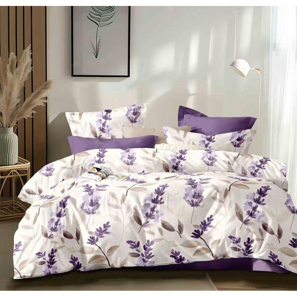 Lenjerie de pat dublu Bumbac FINET, pentru 2 persoane, 6 piese, Cearceaf de pat  230 x 250cm, CF5 Lenjerii din finet 6 piese