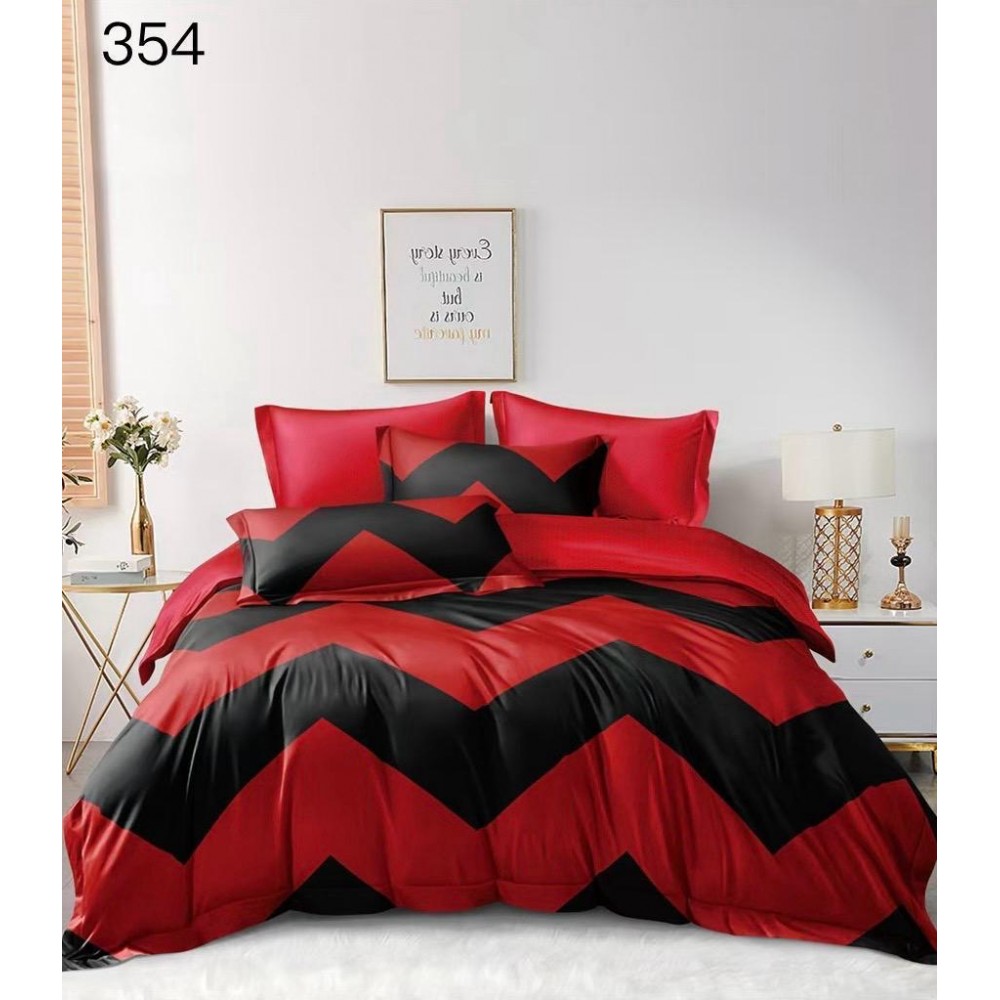 Lenjerie de pat dublu Bumbac FINET, pentru 2 persoane, 6 piese, Cearceaf de pat  230 x 250cm, CF13 Lenjerii din finet 6 piese
