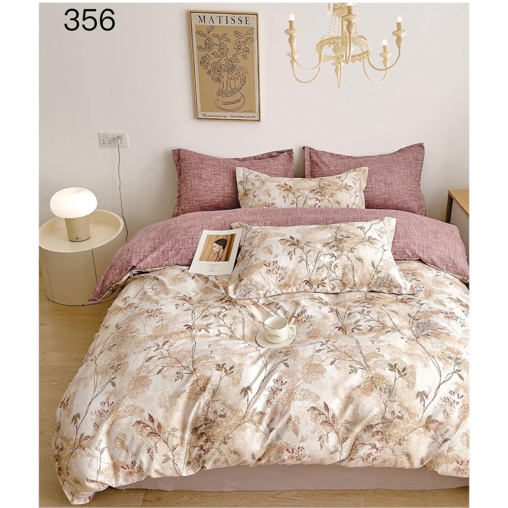 Lenjerie de pat dublu Bumbac FINET, pentru 2 persoane, 6 piese, Cearceaf de pat  230 x 250cm, CF17 Lenjerii din finet 6 piese