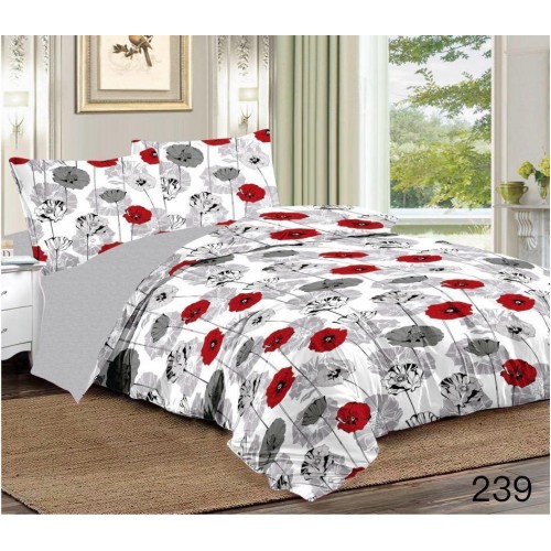 Lenjerie de pat dublu Bumbac FINET, pentru 2 persoane, 6 piese, Cearceaf de pat  230 x 250cm, CF19