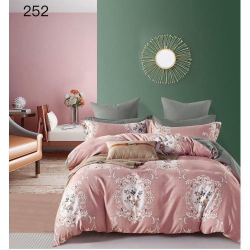 Lenjerie de pat dublu Bumbac FINET, pentru 2 persoane, 6 piese, Cearceaf de pat  230 x 250cm, CF20