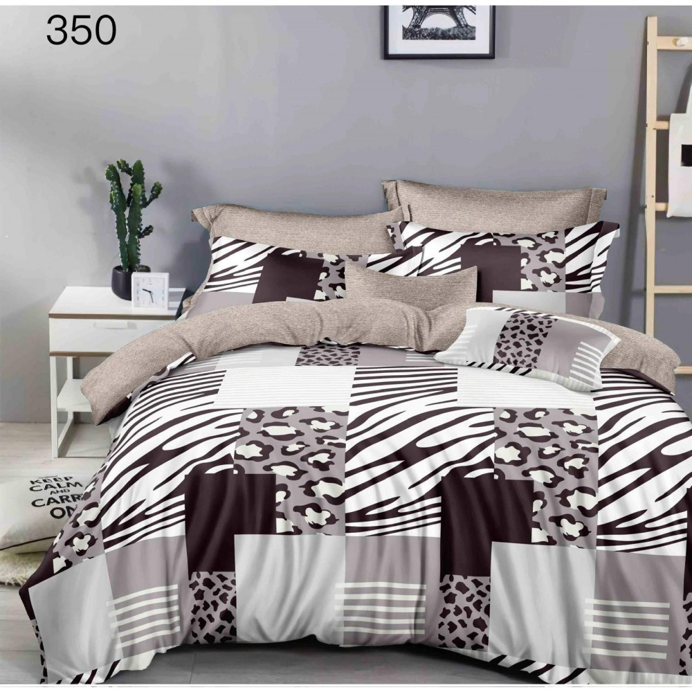 Lenjerie de pat dublu Bumbac FINET, pentru 2 persoane, 6 piese, Cearceaf de pat  230 x 250cm, CF21 Lenjerii din finet 6 piese