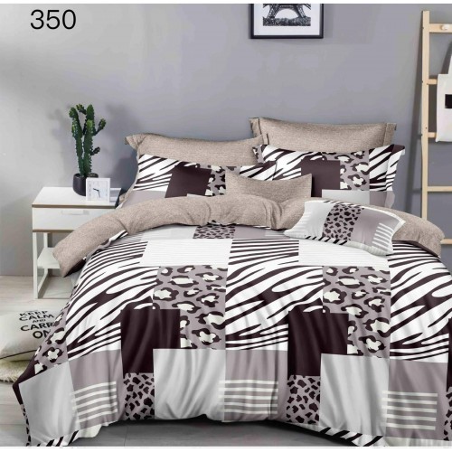 Lenjerie de pat dublu Bumbac FINET, pentru 2 persoane, 6 piese, Cearceaf de pat  230 x 250cm, CF21
