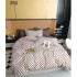 Lenjerie de pat dublu Bumbac FINET, pentru 2 persoane, 6 piese, Cearceaf de pat  230 x 250cm, CF22