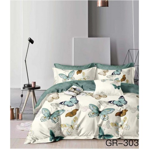 Lenjerie de pat dublu Bumbac FINET, pentru 2 persoane, 6 piese, Cearceaf de pat  230 x 250cm, CF23