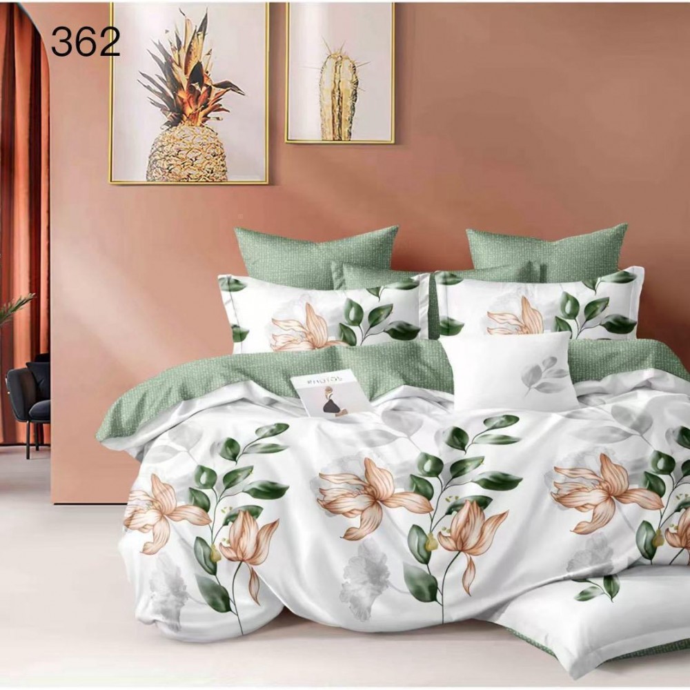 Lenjerie de pat dublu Bumbac FINET, pentru 2 persoane, 6 piese, Cearceaf de pat  230 x 250cm, CF24 Lenjerii din finet 6 piese