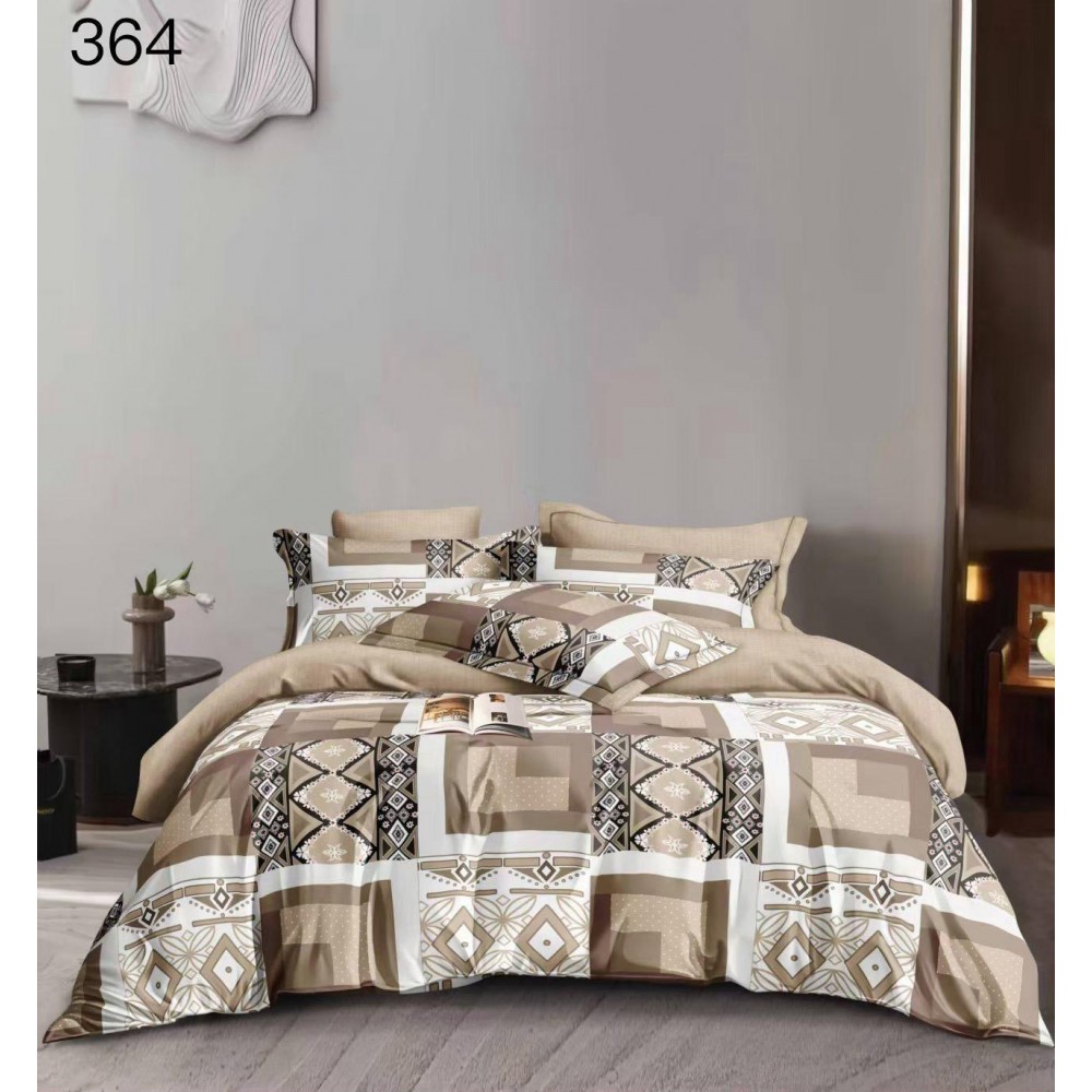 Lenjerie de pat dublu Bumbac FINET, pentru 2 persoane, 6 piese, Cearceaf de pat  230 x 250cm, CF34 Lenjerii din finet 6 piese