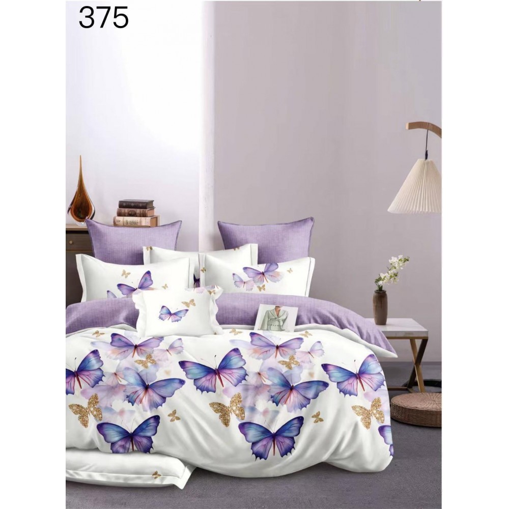 Lenjerie de pat dublu Bumbac FINET, pentru 2 persoane, 6 piese, Cearceaf de pat  230 x 250cm, CF35 Lenjerii din finet 6 piese