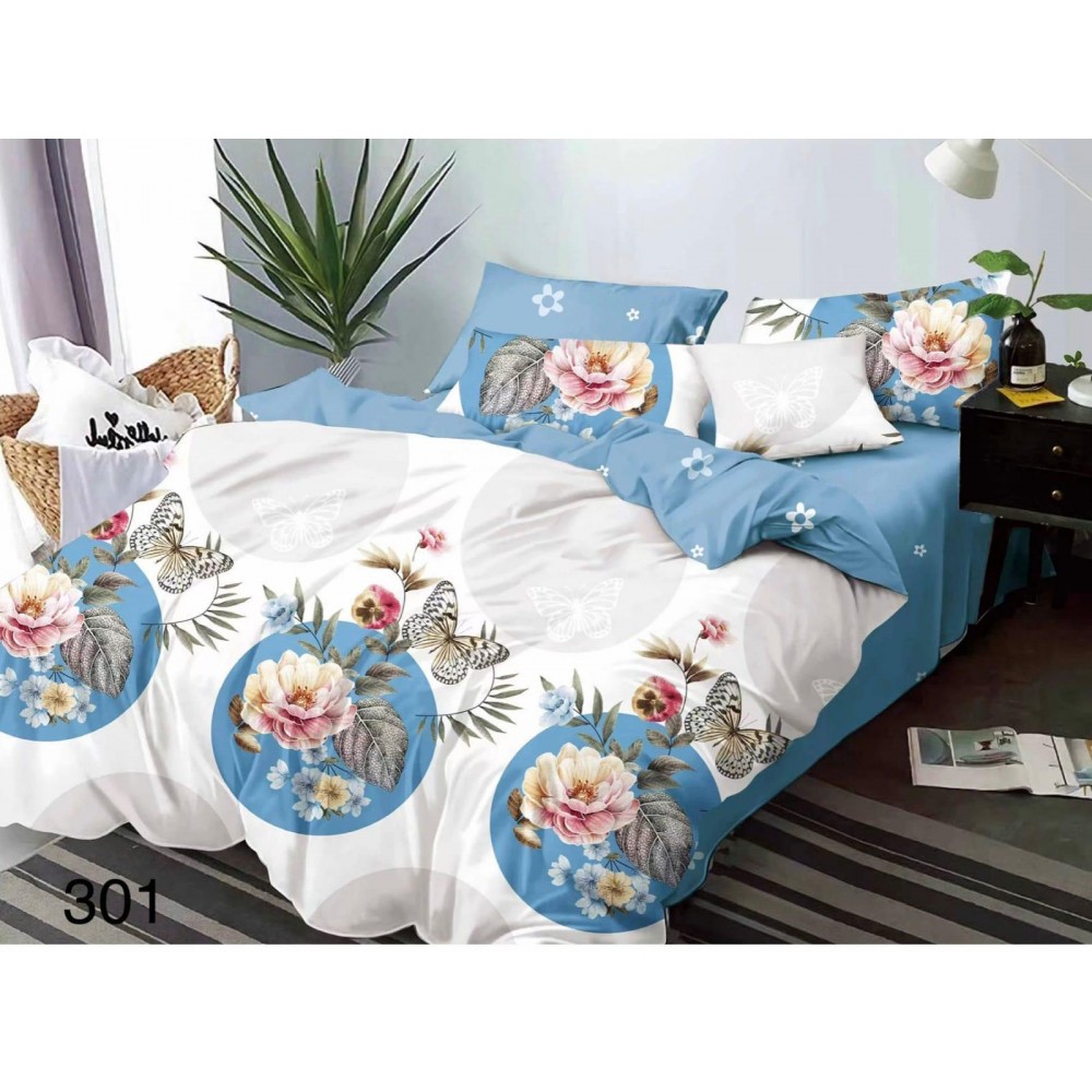 Lenjerie de pat dublu Bumbac FINET, pentru 2 persoane, 6 piese, Cearceaf de pat  230 x 250cm, CF41 Lenjerii din finet 6 piese