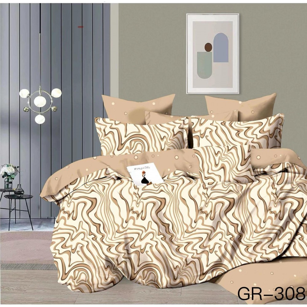 Lenjerie de pat dublu Bumbac FINET, pentru 2 persoane, 6 piese, Cearceaf de pat  230 x 250cm, CF46 Lenjerii din finet 6 piese