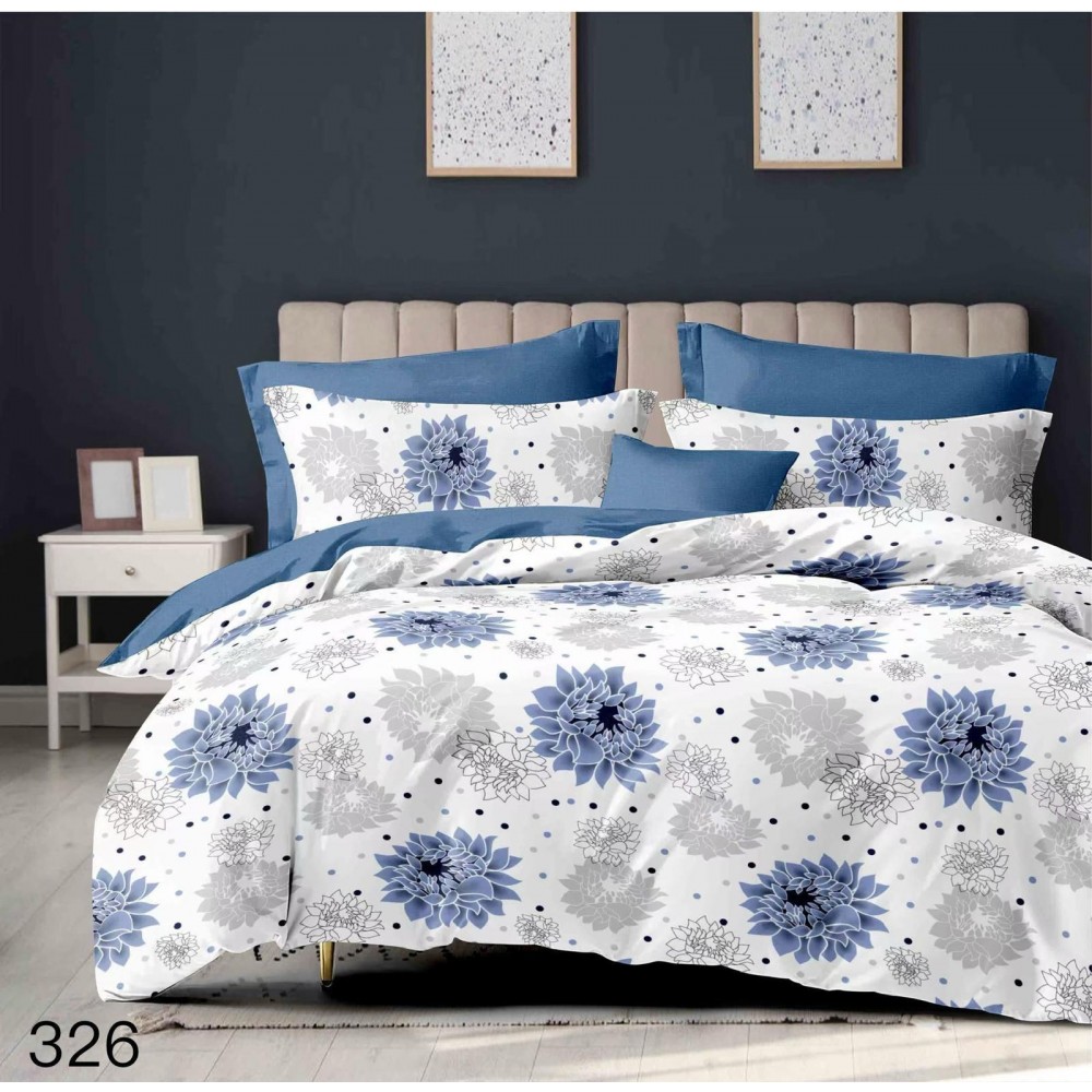 Lenjerie de pat dublu Bumbac FINET, pentru 2 persoane, 6 piese, Cearceaf de pat  230 x 250cm, CF52 Lenjerii din finet 6 piese