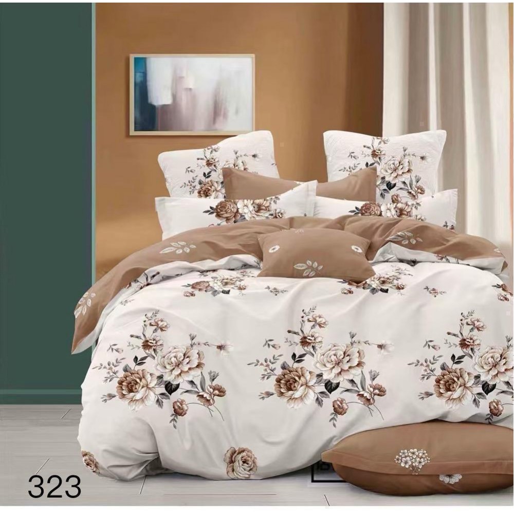 Lenjerie de pat dublu Bumbac FINET, pentru 2 persoane, 6 piese, Cearceaf de pat  230 x 250cm, CF53 Lenjerii din finet 6 piese