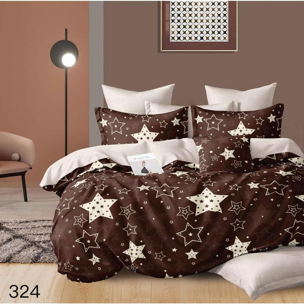 Lenjerie de pat dublu Bumbac FINET, pentru 2 persoane, 6 piese, Cearceaf de pat  230 x 250cm, CF54 Lenjerii din finet 6 piese