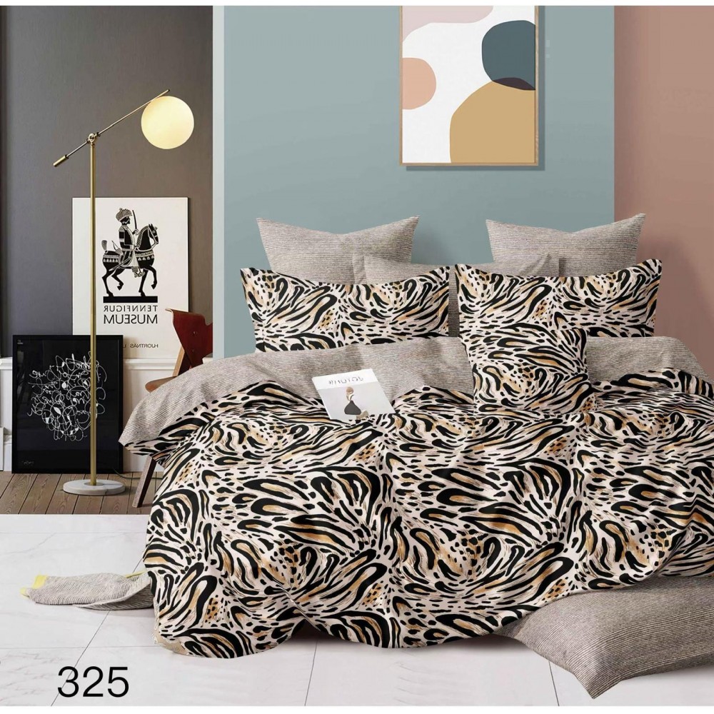 Lenjerie de pat dublu Bumbac FINET, pentru 2 persoane, 6 piese, Cearceaf de pat  230 x 250cm, CF55 Lenjerii din finet 6 piese