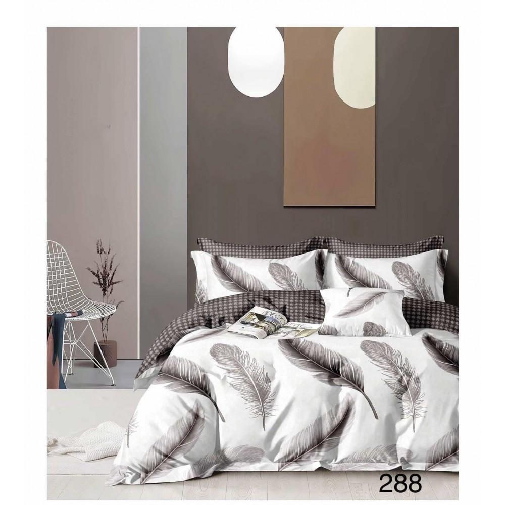 Lenjerie de pat dublu Bumbac FINET, pentru 2 persoane, 6 piese, Cearceaf de pat  230 x 250cm, CF56 Lenjerii din finet 6 piese