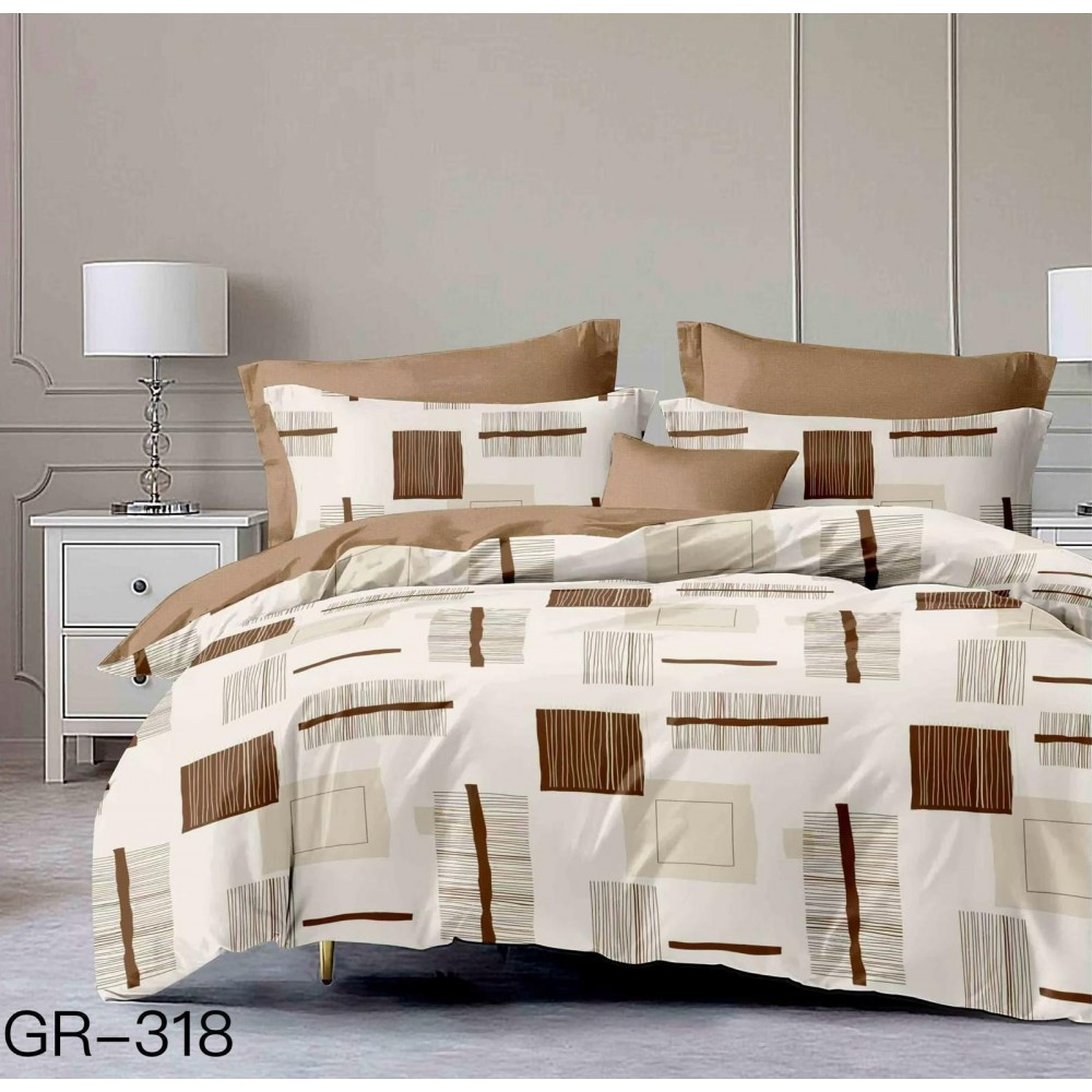 Lenjerie de pat dublu Bumbac FINET, pentru 2 persoane, 6 piese, Cearceaf de pat  230 x 250cm, CF57 Lenjerii din finet 6 piese
