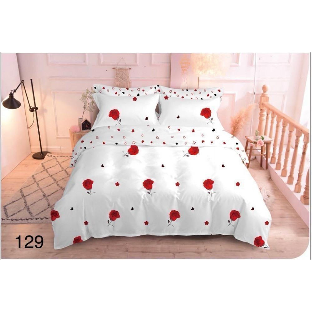Lenjerie de pat dublu Bumbac FINET, pentru 2 persoane, 6 piese, Cearceaf de pat  230 x 250cm, CF58 Lenjerii din finet 6 piese
