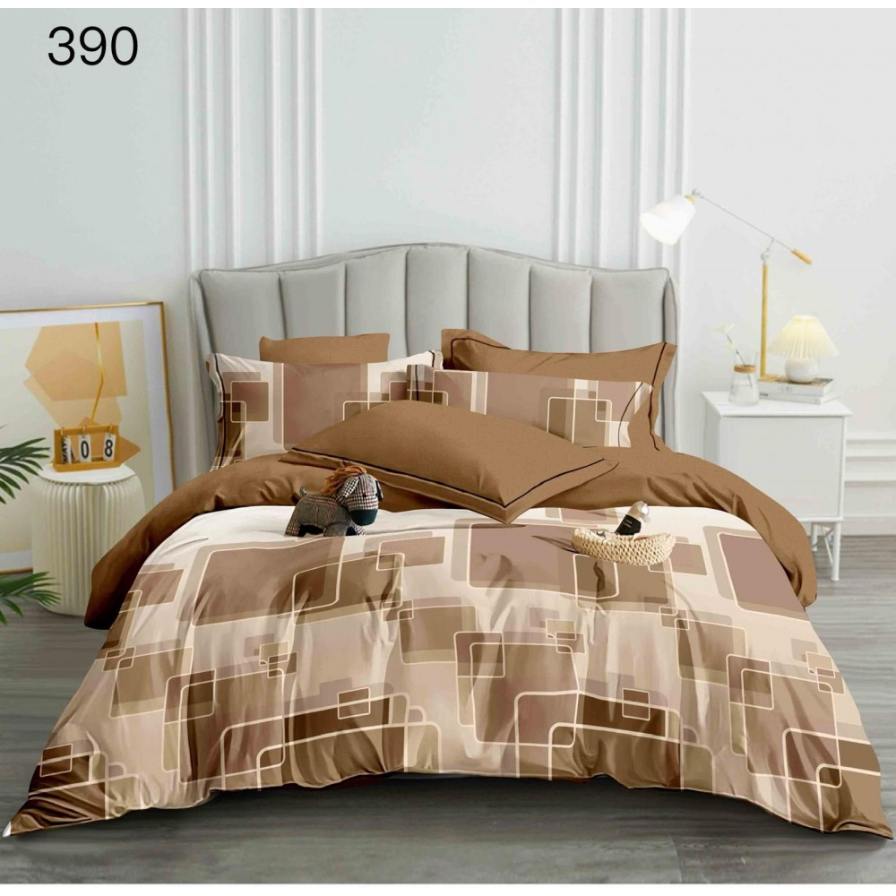 Lenjerie de pat dublu Bumbac FINET, pentru 2 persoane, 6 piese, Cearceaf de pat  230 x 250cm, CF59 Lenjerii din finet 6 piese