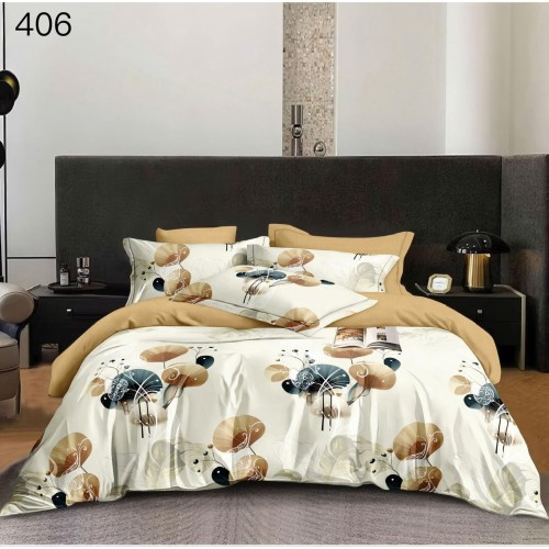 Lenjerie de pat dublu Bumbac FINET, pentru 2 persoane, 6 piese, Cearceaf de pat  230 x 250cm, CF67