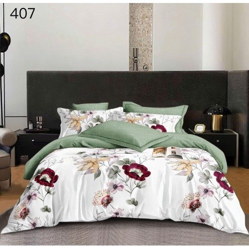 Lenjerie de pat dublu Bumbac FINET, pentru 2 persoane, 6 piese, Cearceaf de pat  230 x 250cm, CF68