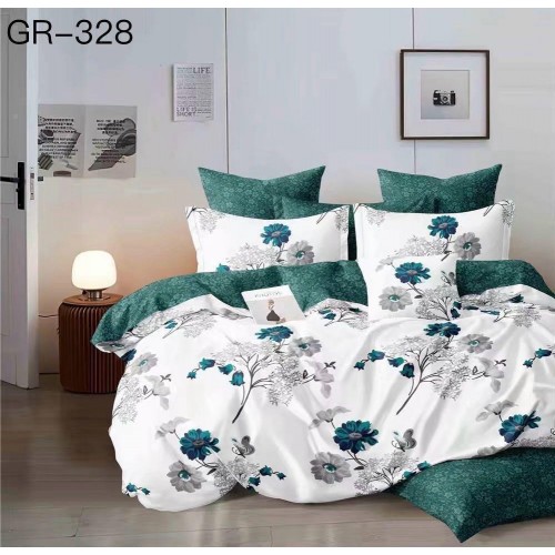 Lenjerie de pat dublu Bumbac FINET, pentru 2 persoane, 6 piese, Cearceaf de pat  230 x 250cm, CF71