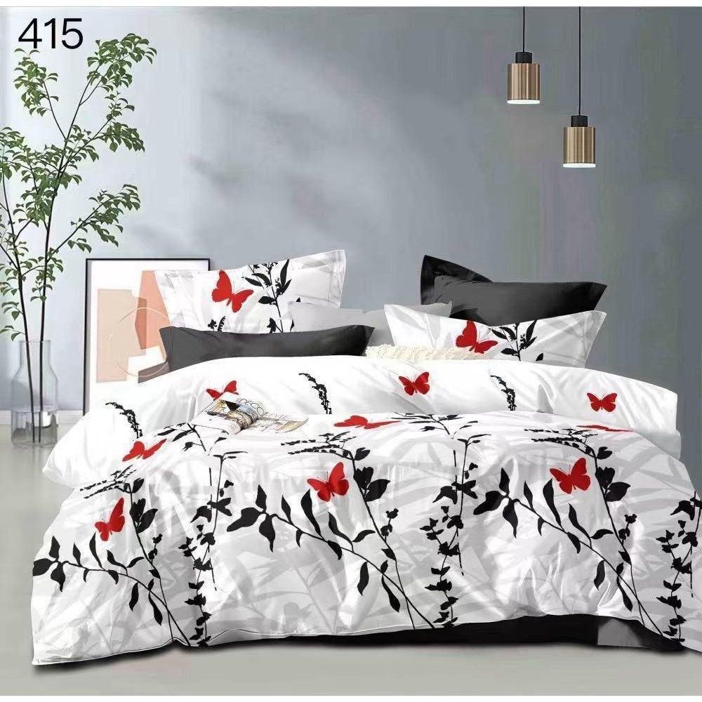 Lenjerie de pat dublu Bumbac FINET, pentru 2 persoane, 6 piese, Cearceaf de pat  230 x 250cm, CF84 Lenjerii din finet 6 piese
