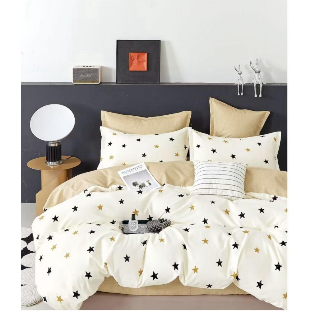 Lenjerie de pat dublu Bumbac FINET, pentru 2 persoane, 6 piese, Cearceaf de pat  230 x 250cm, CF88 Lenjerii din finet 6 piese
