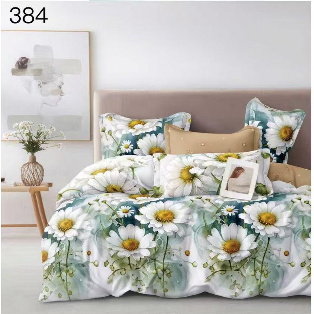 Lenjerie de pat dublu Bumbac FINET, pentru 2 persoane, 6 piese, Cearceaf de pat  230 x 250cm, CF92 Lenjerii din finet 6 piese