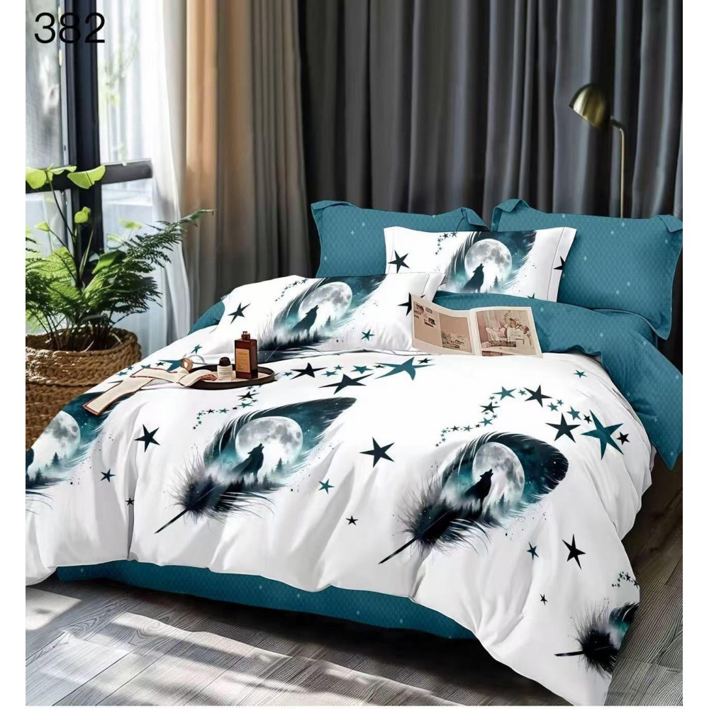 Lenjerie de pat dublu Bumbac FINET, pentru 2 persoane, 6 piese, Cearceaf de pat  230 x 250cm, CF93 Lenjerii din finet 6 piese