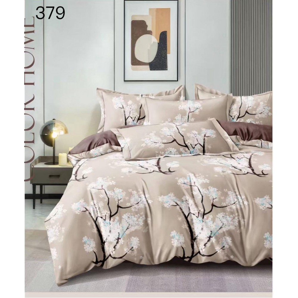 Lenjerie de pat dublu Bumbac FINET, pentru 2 persoane, 6 piese, Cearceaf de pat  230 x 250cm, CF104 Lenjerii din finet 6 piese