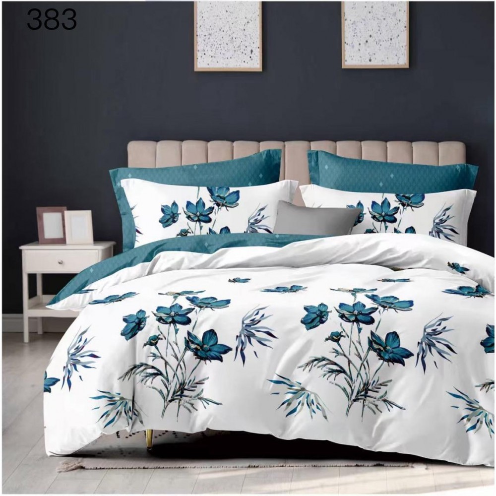 Lenjerie de pat dublu Bumbac FINET, pentru 2 persoane, 6 piese, Cearceaf de pat  230 x 250cm, CF110 Lenjerii din finet 6 piese